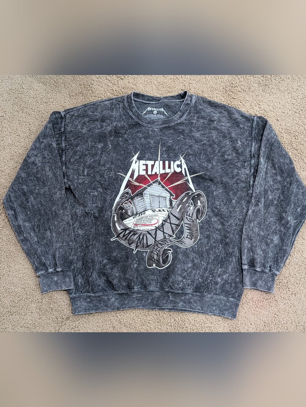 Metallica Graphic Pullover Sweatshirt | Crewneck | Urban Outfitters | Medium